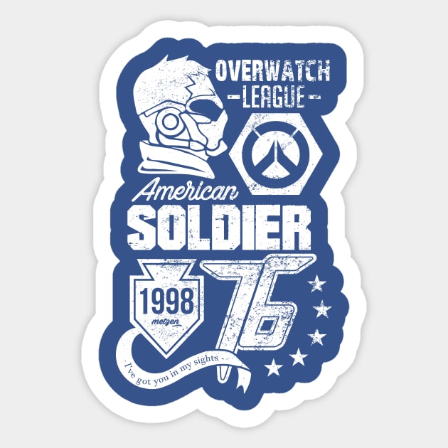 Soldier 76 Sticker by warningpoodle